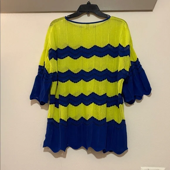 Missoni Neon Green/Blue Chevron Top SZ 46/US 10/XL VGUC - Picture 2 of 7